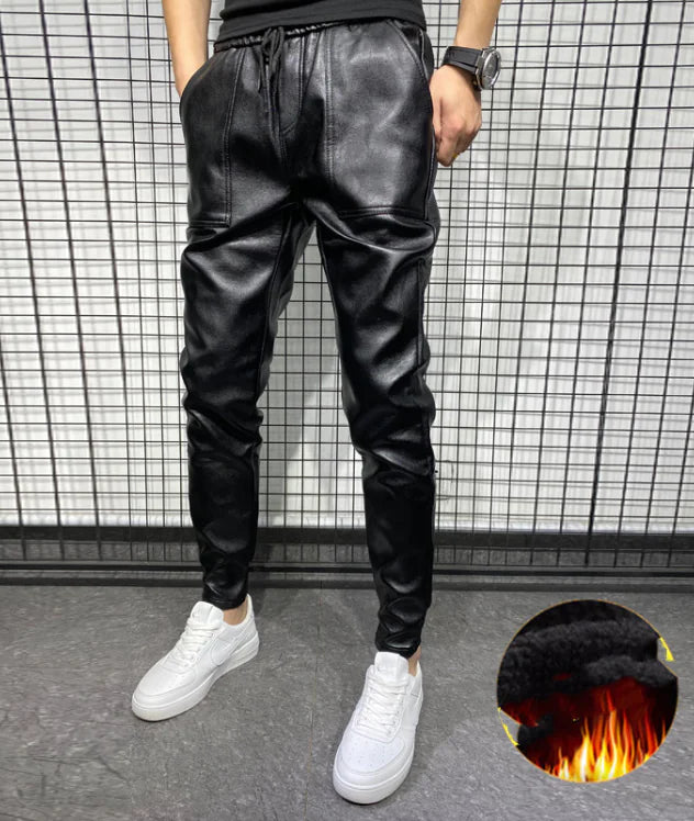 Men's Windproof Leather Pants